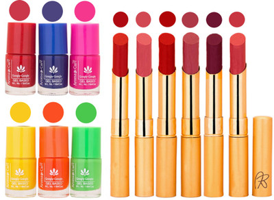 Aroma Care Makeup Women Nail Polish and Exclusive Long Lasting Lipstick Set 54(Set of 12)