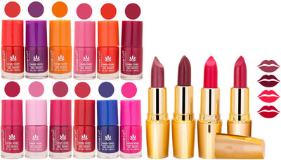 

Aroma Care Gel Nail Polish Set Quick Dry, Long Lasting and Creamy Matte Lipstick Combo 1198(Set of 16)