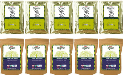 

Radico 100% Organic Henna And Indigo Leaf Powder for Hair Color (Set of 5+ 5) Combo(Set of 2)