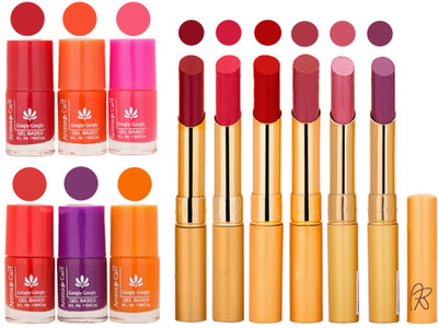 

Aroma Care Nail Polish Set and Rythm Lipstick Sets ( Modern Shades) 1803201722(Set of 12)