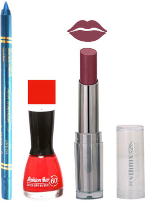 

Rythmx Lipstick , Nail Polish And Turquoise Blue Kajal Makeup Combo 1121(Set of 3)