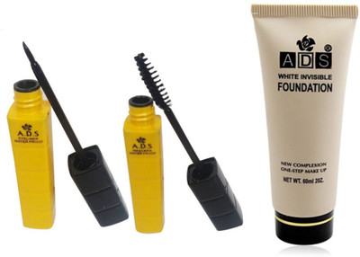 

ADS Waterproof Eyeliner / Mascara / White Invisible Foundation(Set of 3)