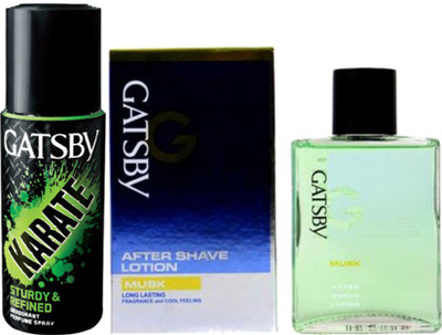 

Gatsby Musk After Shave Lotion ,Karate Deodorant Spray(Set of 2)