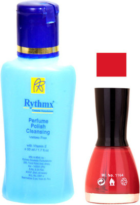 

Rythmx Dark Pink Shades Nail Polish With Extra Strenth Polish remover 48035(Set of 2)