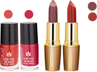

Aroma Care Orange Nail Polish + Brown Lipstick Combo 2907201624(Set of)