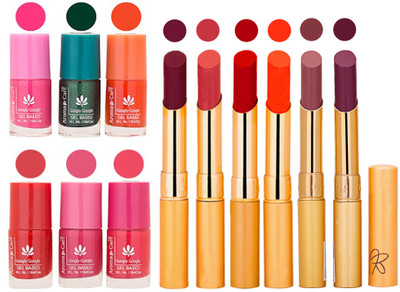

Aroma Care Perfect Combo of Nail Polish and Rythm Lipstick Popular Shades in Wholesale Rate 2332017136(Set of 12)