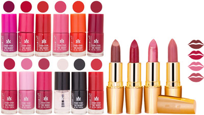 

Aroma Care Gel Nail Polish Set Quick Dry, Long Lasting and Creamy Matte Lipstick Combo 1100(Set of 16)