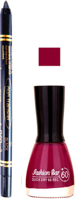 

Fashion Bar 27 07 2016 24 Dark Purple Nail Polish With Pro Non Transfer Kajal(Set of 2)