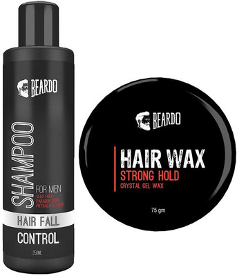 

Beardo HAIR FALL CONTROL SHAMPOO for Men (250ml) And StrongHold Hairwax (75gm)(Set of 2)