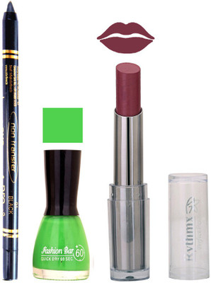 

Rythmx Lipstick , Nail Polish And Stay On Black Kajal Makeup Combo 1024(Set of 3)