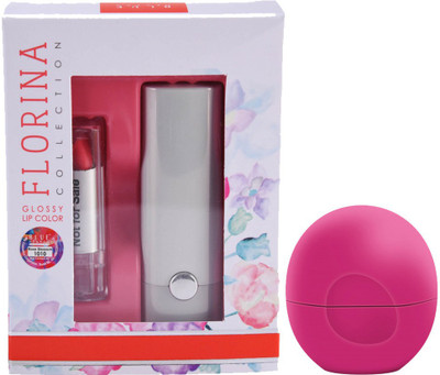 

Blue Heaven Florina Glossy Lipstick (Rose Blossom) & Lip Balm Bubble Gum (8 GM)(Set of 2)