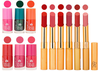 

Aroma Care Perfect Combo of Nail Polish and Rythm Lipstick Popular Shades in Wholesale Rate 2332017059(Set of 12)