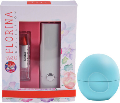 

Blue Heaven Florina Glossy Lipstick (Sunset Orange) & Lip Balm Cocoa Butter (8 GM)(Set of 2)