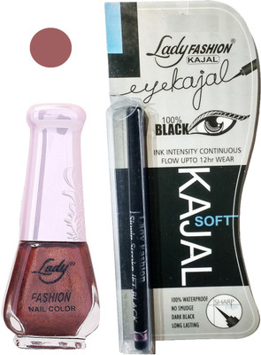 

Lady Fashion Nail Polish and Kajal Combo 2010201634(Set of 2)