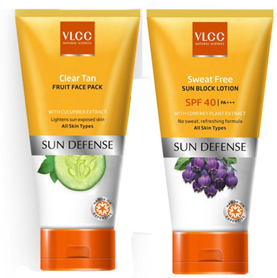 VLCC Sweat Free SPF 40 and Clear Tan Fruit Face Pacjk(Set of 2)
