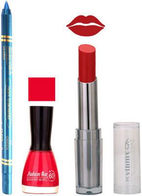 

Rythmx Lipstick , Nail Polish And Turquoise Blue Kajal Makeup Combo 1168(Set of 3)