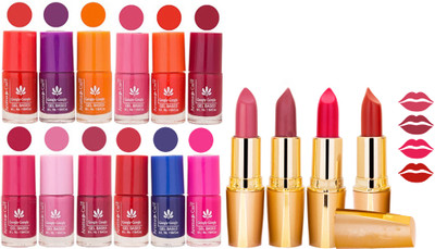 

Aroma Care All About Nail 12 Piece Color Nail Lacquer Combo Set + 4 Rythm Creamy Matte Lipstick Combo 127(Set of 16)