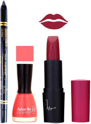 

Fashion Bar Nail Polish , OTG Lipstick , Black Kajal Combo 114(Set of 3)