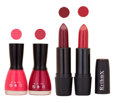 

Rythmx FB NAIL POLISHES BLACK LIPSTICKS IMPORTANT COMBO 52(Set of 4)