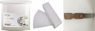 

Rica Liposoluble PEARL Wax for Sensitive Skin + 85 Waxing Strips + Spatula Combo Pack(Set of 3)