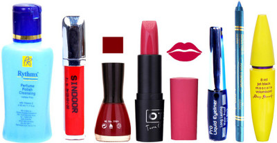

Rythmx Remover + OTG Lipstick And Nail Polish, Eyliner, Sindoor, Kajal, Mascara Makeup Combo(Set of 7)