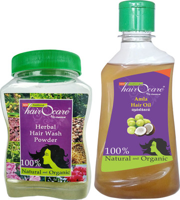 

Hairocare Hair Care - Herbal Wash Powder (150g) + Amla Oil (200ml)(Set of 2)
