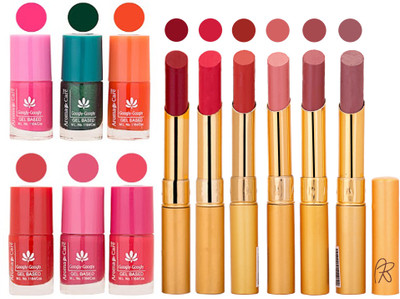

Aroma Care Perfect Combo of Nail Polish and Rythm Lipstick Popular Shades in Wholesale Rate 2332017045(Set of 12)
