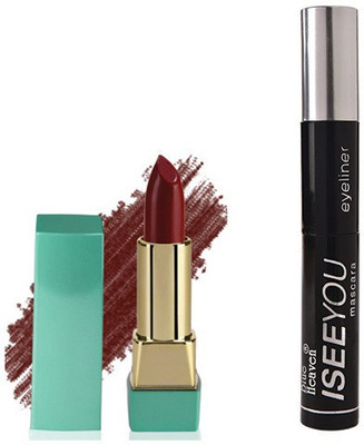 

Blue Heaven Mintz Glossy Lipstick (Eternal Red) & I See You 2 in 1 Mascara/Eyeliner(Set of 2)