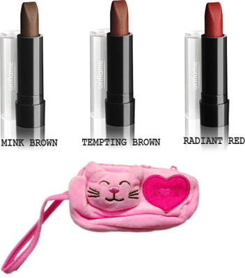 Oriflame Sweden Pure color lipstick 2.5g pack of 3 with carry pouch(Set of 3) available at flipkart for Rs.567