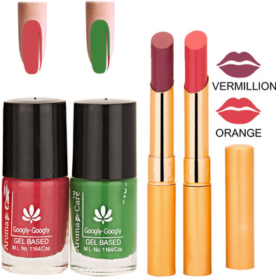 

Aroma Care Nail Polish RHYTHM Orange Lipstick Combo 060(Set of 4)