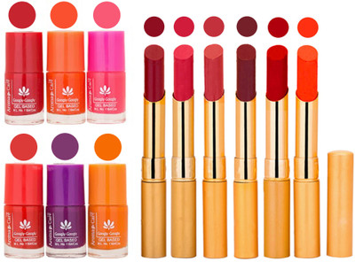 

Aroma Care Nail Polish Set and Rythm Lipstick Sets ( Modern Shades) 1803201713(Set of 12)