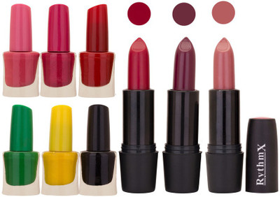 

Rythmx NEW STB RYTH BLK LIPSTICKS AND NAIL POLISH IMPORTANT COMBO 29(Set of 9)