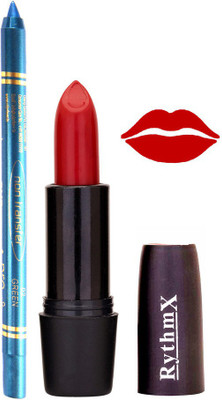

Rythmx Merry Red Lipstick And Pro Non Transfer Blue Kajal 2895(Set of 2)