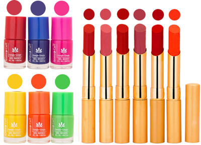 

Aroma Care Makeup Women Nail Polish and Exclusive Long Lasting Lipstick Set 56(Set of 12)