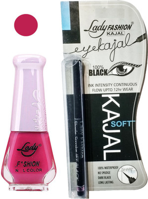 

Lady Fashion Nail Polish and Kajal Combo 2010201621(Set of 2)
