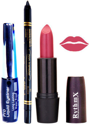 

Rythmx Pinkish Purple Lipstick Eyeliner Kajal Combo Kit 78096(Set of 3)