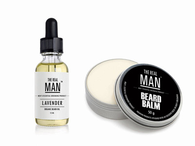 

The Real Man Beard & Mustache Hair Oil Lavender(15ml) & Beard Balm(50g)(Set of 2)