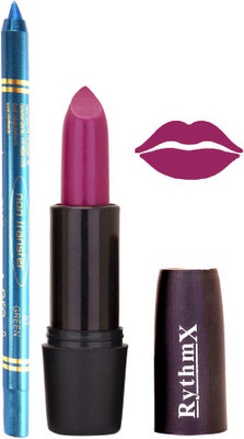 

Rythmx Mazanta Mauve Lipstick And Pro Non Transfer Blue Kajal 2880(Set of 2)