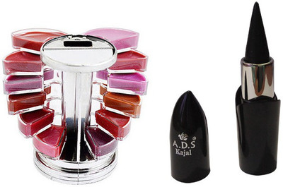 

ADS PhotoGenic Ultimate Black Kajal / Lipgloss Palette(Set of 2)