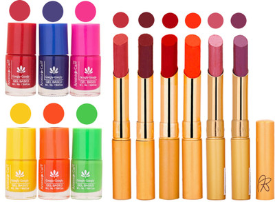 

Aroma Care Makeup Women Nail Polish and Exclusive Long Lasting Lipstick Set 101(Set of 12)