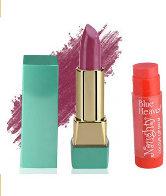 

Blue Heaven Mintz Glossy Lipstick (Pretty Purple) & Naughty Color Lip Balm (Strawberry)(Set of 2)