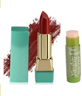 

Blue Heaven Mintz Glossy Lipstick (Tempting Red) & Naughty Color Lip Balm (Magic)(Set of 2)