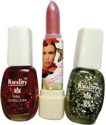 

Kwality Makeup kit with Lipstick, Nail Paint-Ao(Set of 3)