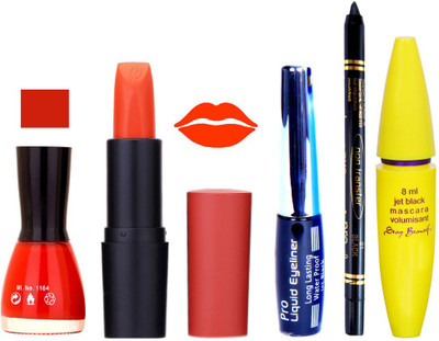 

Rythmx Lipstick, Nail Polish, Eyeliner,Black Kajal Makeup Combo Kit 1307(Set of 5)