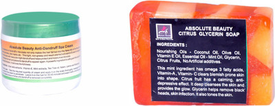 

Absolute Beauty Anti Dandruff Hair Care Spa Scalp Purify Cream for Damaged + Citrus Soap(Set of 2)