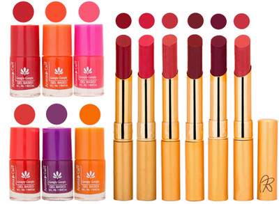 

Aroma Care Nail Polish Set and Rythm Lipstick Sets ( Modern Shades) 1803201711(Set of 12)