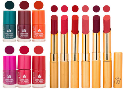 

Aroma Care Famous Combo of Nail Polish with Rythm Long Lasting Lipstick Sets 183201703(Set of 12)