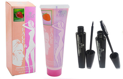 

ADS Cleansing Strawberry scrub gel / Eye liner With Mascara(Set of 3)
