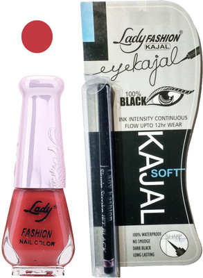 

Lady Fashion Nail Polish and Kajal Combo 2010201601(Set of 2)
