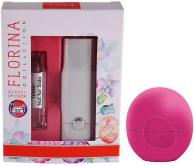 

Blue Heaven Florina Glossy Lipstick (Pretty Purple) & Lip Balm Bubble Gum (8 GM)(Set of 2)